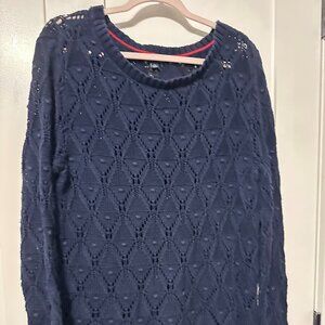 Tommy Hilfiger Chunky Cable Knit Sweater Navy Blue Size XL